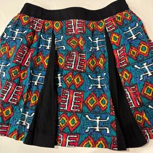 ellesse Vintage 100% Cotton Mini Skirt Tribal Pattern.  EU Size 42